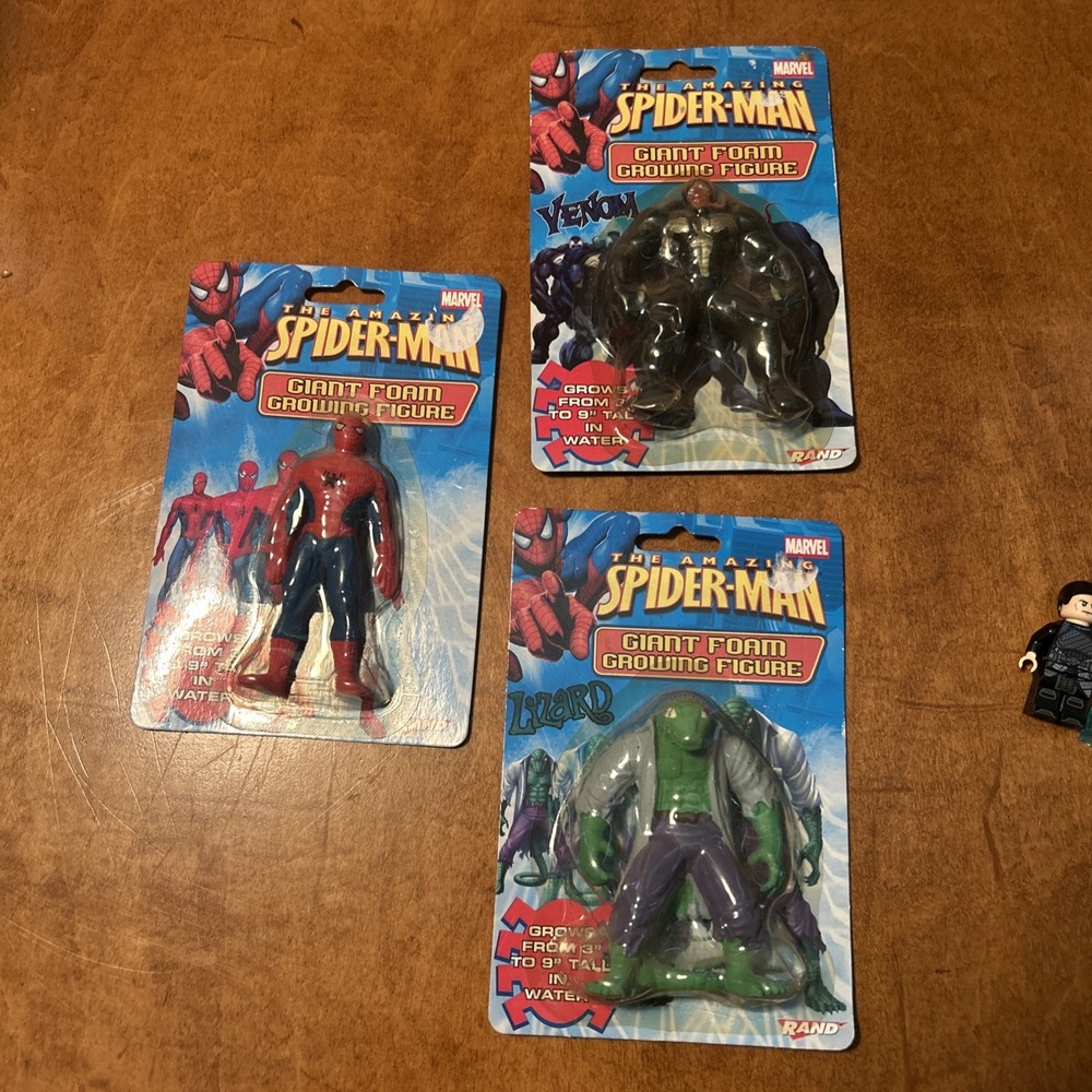 Rand Amazing Spiderman Giant Foam Growing Figure Lizard & Venom 2008 3" To 9" B1